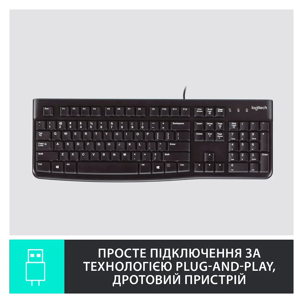 Клавіатура  Logitech Keyboard K120 EOM (920-002643) - фото 2
