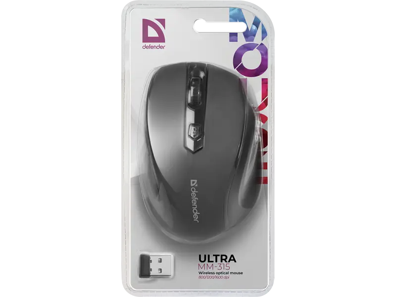 Миша Defender Ultra MM-315 Wireless Black (52315) - фото 4