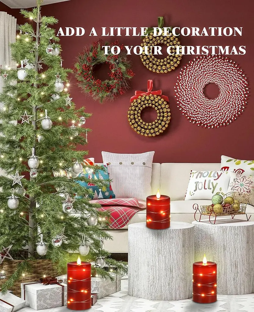 Беспламенные свечи Fairy String Lights угол обзора 360° со звездными гирляндами 3 шт. - фото 5