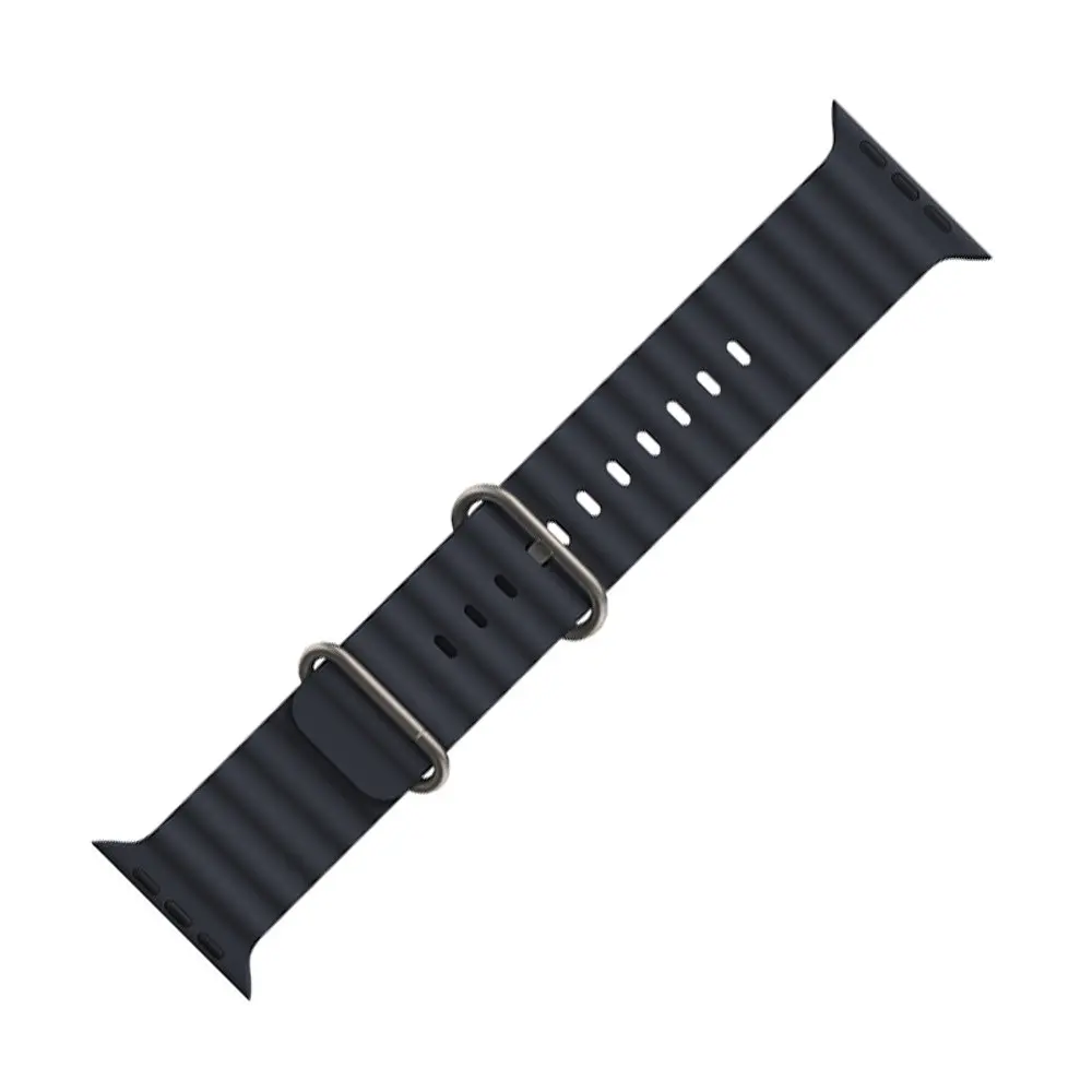 Ремінець силіконовий Hoco iWatch WA12 marine double buckle 42/ 44/ 45/ 49mm midnight синій - фото 3