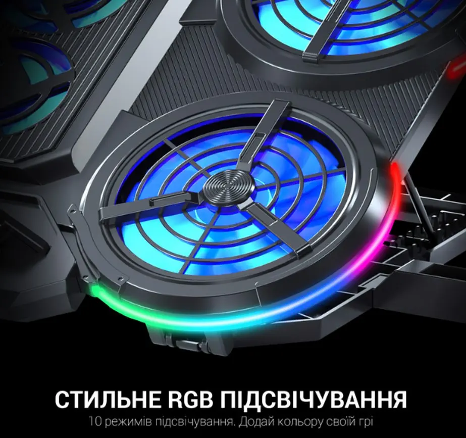 Охолоджувальна підставка для ноутбука до 18 дюймів GamePro GPCP-770 6xfans - фото 10