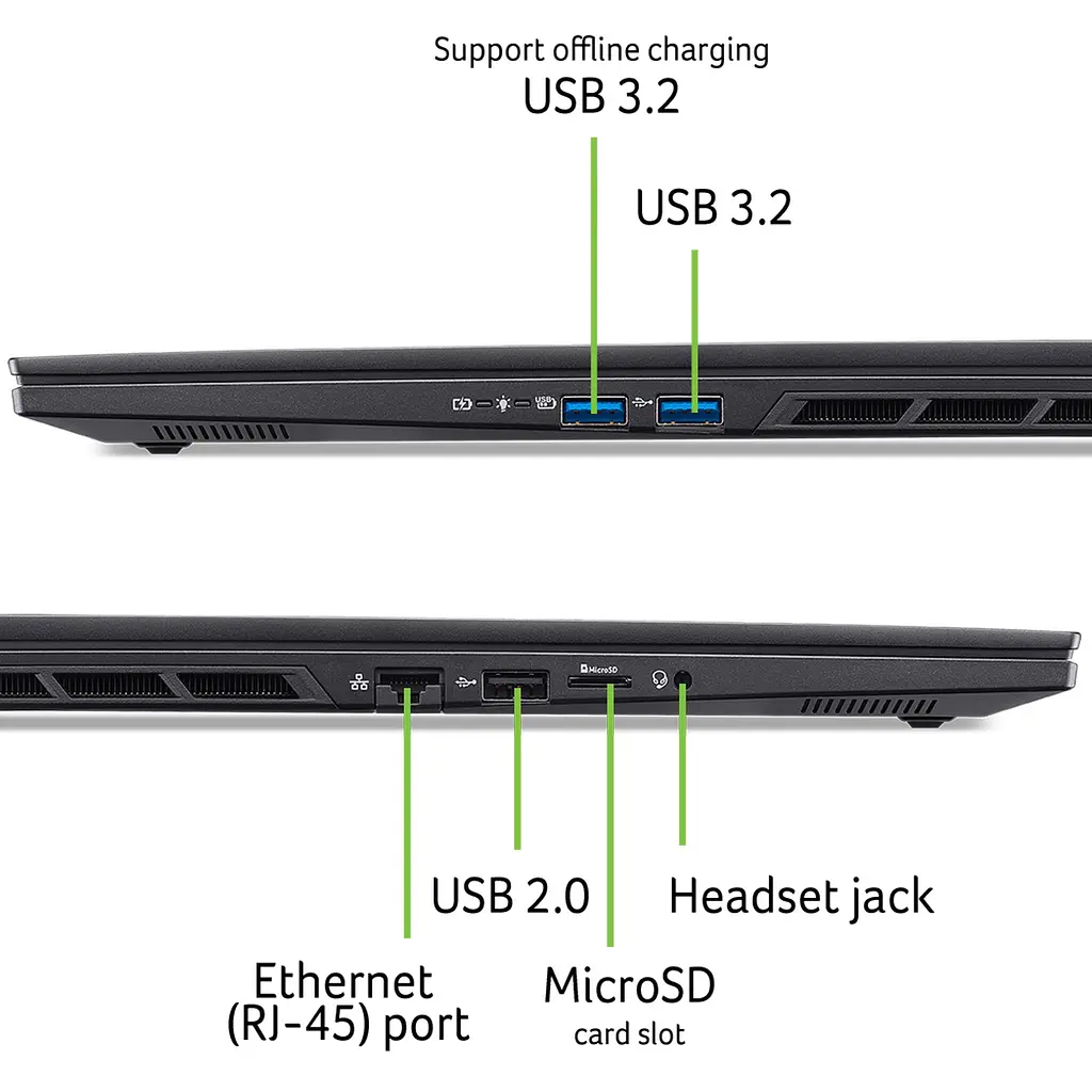 Ноутбук Acer Nitro 16S AN16S-61 16" WUXGA IPS AMD R7-350 32GB F1TB NVD5060-8 Lin чорний - фото 3
