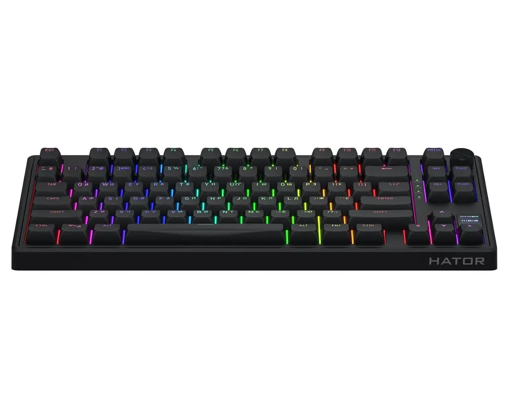 Клавіатура ігрова механічна HATOR HTK-4181 Wireless UA Skyfall 80 PRO Black Aurum Vanila Silent switches - фото 2