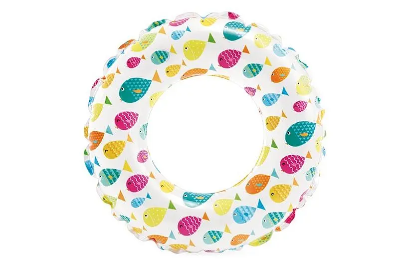 Надувне дитяче коло для плавання Intex Lively Print Swim Ring 59241 діаметр 61 см - фото 2