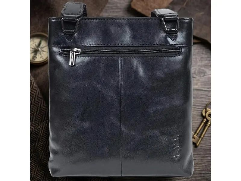 Чоловіча сумка з натуральної шкіри Italico 6048G-20 nero чорна 20×24×4 см TONY PEROTTI sum0029100 - фото 5