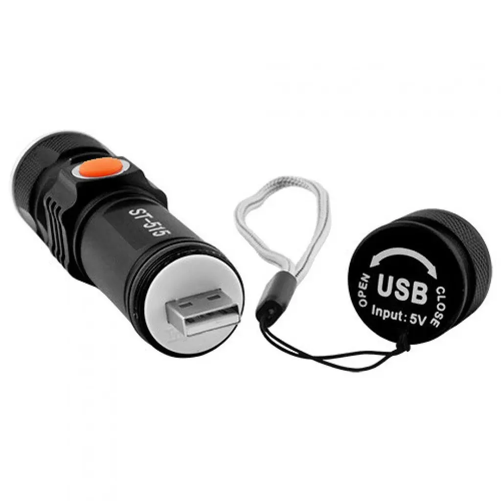 Ліхтар ручний POLICE 515-T6 ЗУ USB вбудований акумулятор ремінець zoom - фото 3
