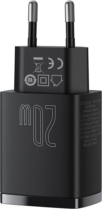 Зарядний пристрій Baseus Compact Quick Charger U+C 20W EU black (CCXJ-B01) - фото 4
