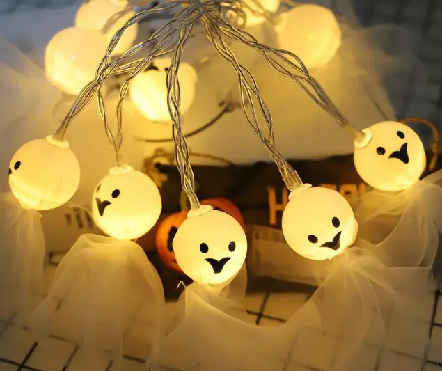 Гирлянда на Хэллоуин Привидения 150 см 10 led теплый белый - фото 7