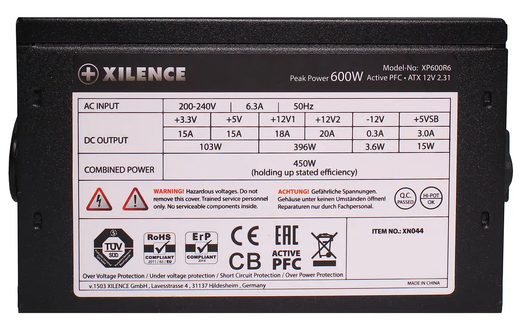 Блок живлення 600W Xilence XP600R6 Performance C, 120mm, ~85%, Retail Box - фото 8