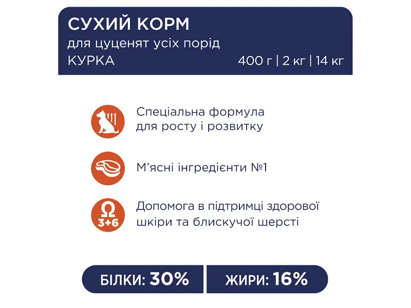 Сухий корм для собак Club 4 Paws Преміум для цуценят з високим вмістом курки 2 кг (4820083909450) - фото 4