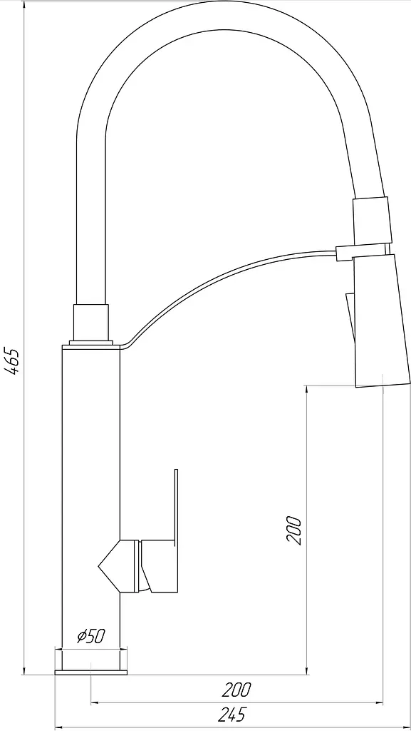 Змішувач для кухні Topaz Barts TB 8817-H18 Хром - фото 3