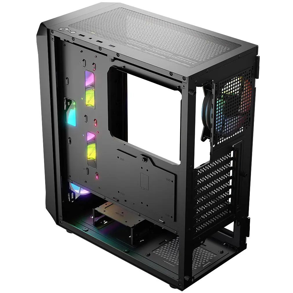 Корпус LogicConcept PORTOS MESH+GLASS ARGB fans 4x120mm BLACK без БЖ ATX - фото 7