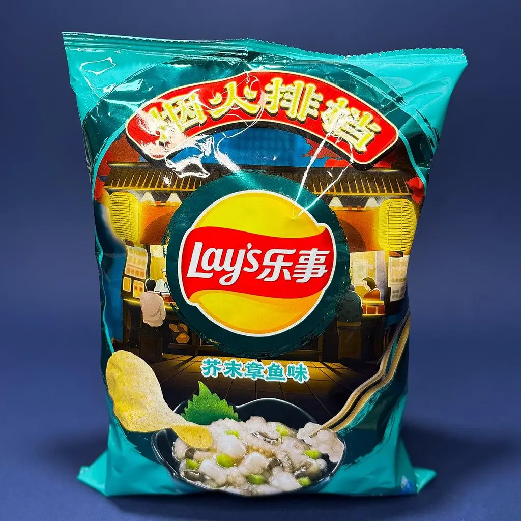 Чіпси Lay's Chips Wasabi Octopus китайські зі смаком восьминога та васабі 70 г