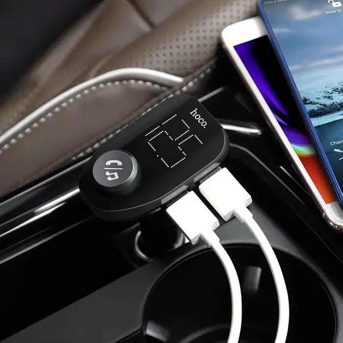 Автомобильный FM трансмиттер модулятор Bluetooth MP3 HOCO E45 Happy route - фото 5