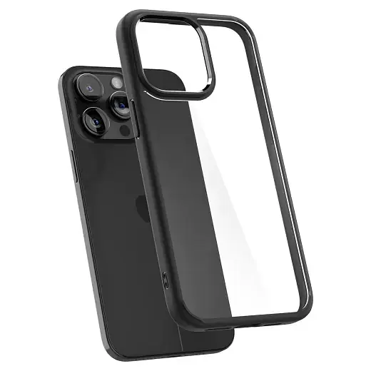 Прозрачный чехол Spigen Ultra Hybrid Matte Black для iPhone 15 Pro (ACS06713) - фото 2