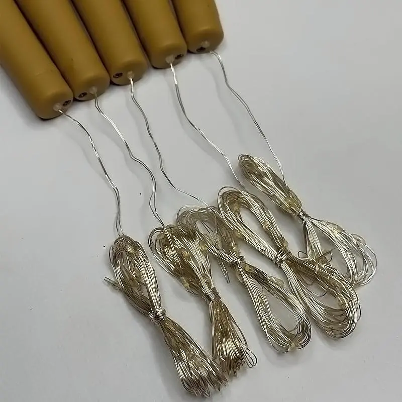 Набір гірлянд корок 5 шт. від батарейок AAA/20 LED 2 м теплий Білий без мерехтіння - фото 2