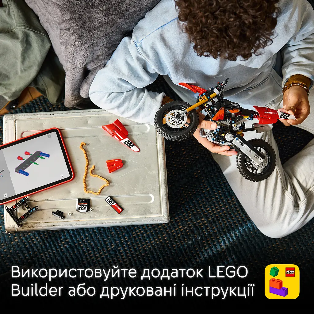 Конструктор LEGO Technic Мотоцикл Ducati Desmo450 MX Factory 457 ел. (42238) - фото 15