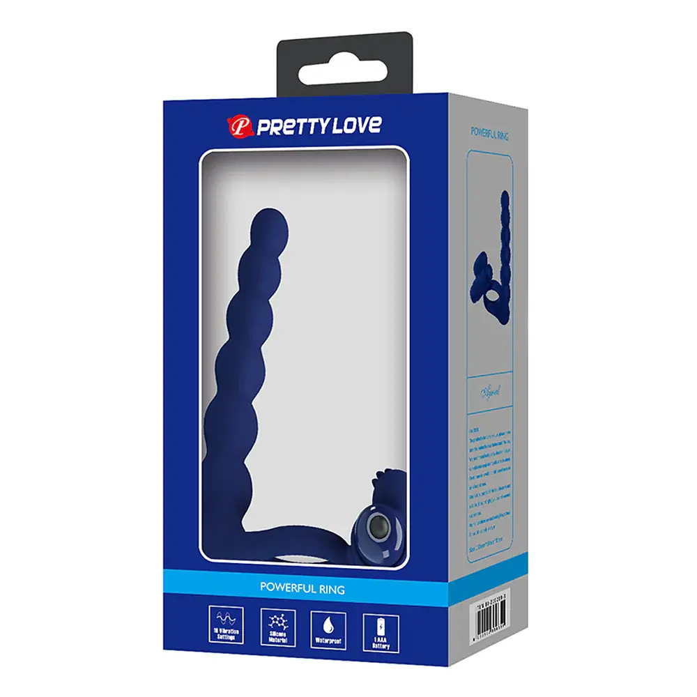 Віброкільце з анальним стимулятором Pretty Love Hercules Penis Sheath III - фото 4