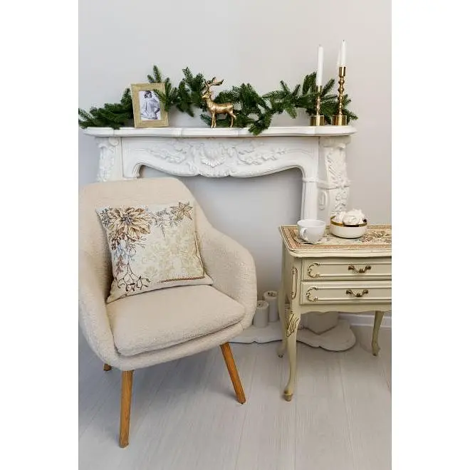 Наволочка гобеленова Прованс Золоте свято Квітка 45х45 см (36962) - фото 5