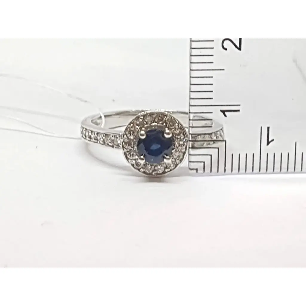 Золоте кільце Геліос з діамантами і сапфіром. Артикул 130806/1 18,5 - фото 4