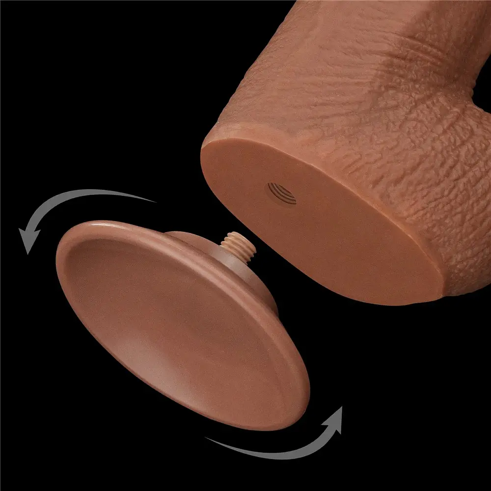 Фалоімітатор LoveToy Sliding-Skin Dual Layer Dong King Sized 34 см коричневий - фото 7