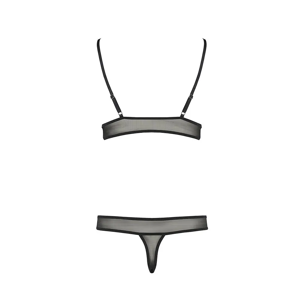 Комплект білизни Passion ERZA SET XXL/XXXL, black, ліф і трусики - фото 4