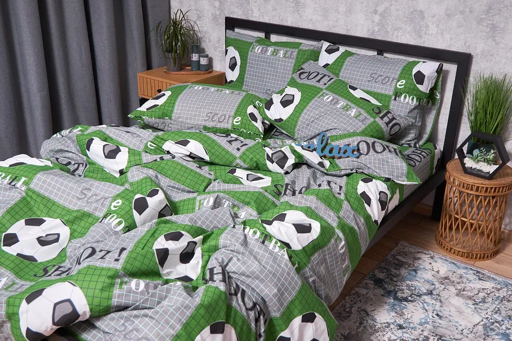Пододеяльник Moon&Star Бязь Gold Люкс Football Двуспальный 175x210 см - фото 3