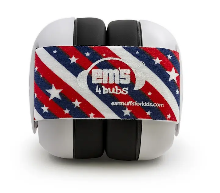 Детские противошумные наушники EMS от 0 до 18 мес 4 Bubs, Красно-синяя лента, Белый (943-02) - фото 2