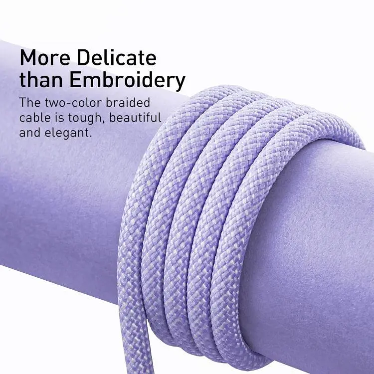 Кабель Baseus Dynamic Series Fast Charging Data Cable USB to iP 2.4 A 1 m Purple (CALD000405) - фото 7