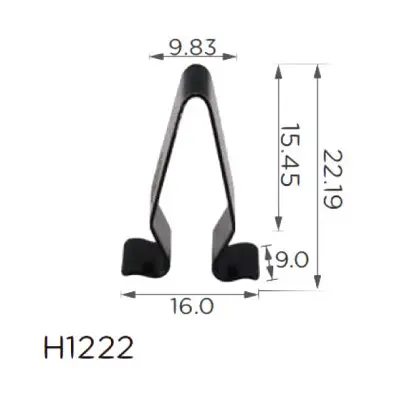 Скоба В=22 Д=15.5 Ш=9 багажника Mercedes, Volkswagen, Audi, Seat, Skoda (4A0867276) (H1222) - фото 2
