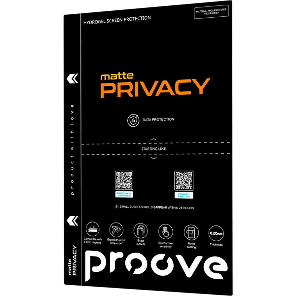 Гідрогелева захисна плівка Proove Hydrogel Screen Protection PRIVACY Size S Matte (GGPC22001110) [62056] - фото 2