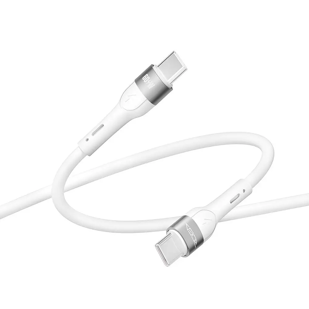 Кабель для зарядки USB Ridea RC-XS51 X-Silicone Type-C to Type-C 60W 20V/3A 1.2 м Белый - фото 6