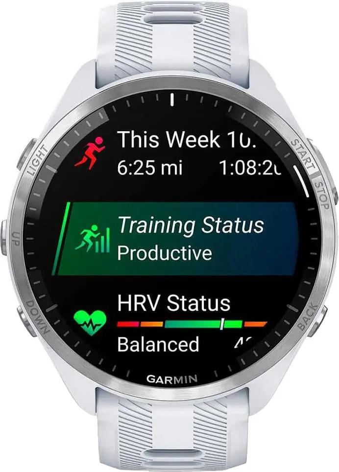 Смарт-годинник Garmin Forerunner 965 Titanium Bezel w. Whiteston Case and Whiteston/Powder Gray S. Band (010-02809-01) - фото 6