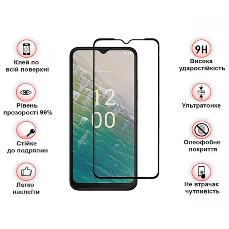 Скло захисне BeCover Nokia C32 Black (709739) - фото 4
