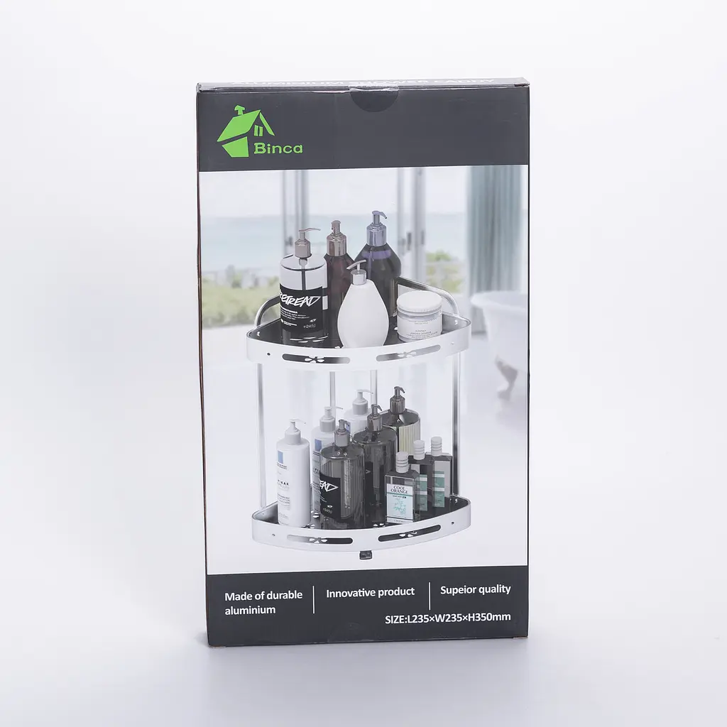 Полиця для ванної кімнати кутова двоярусна Yiwu HP-46-3 - фото 4