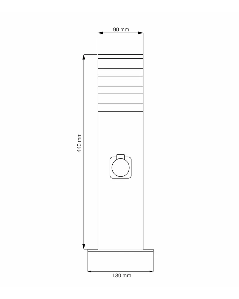 Уличный светильник столбик с розеткой Goldlux 327970 Teksas E27 1x20W IP44 Gr - фото 3