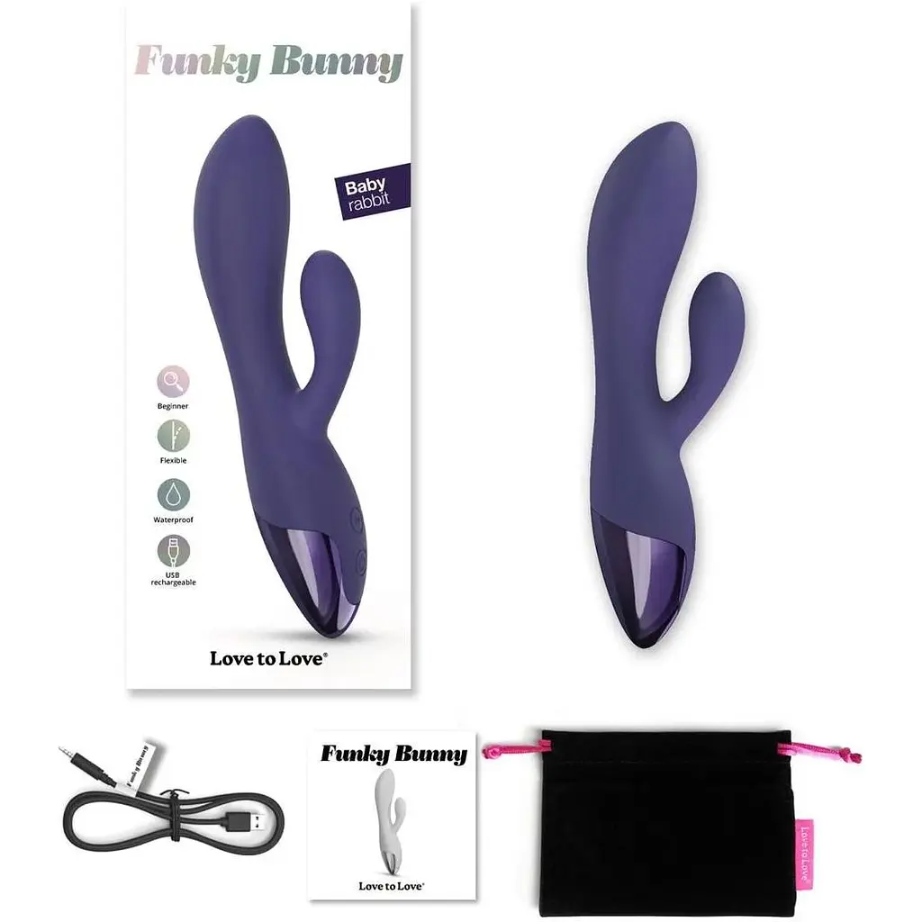 Вібратор-кролик Love To Love Funky Bunny Midnight Indigo: Грайлива подвійна стимуляція Індіго - фото 6