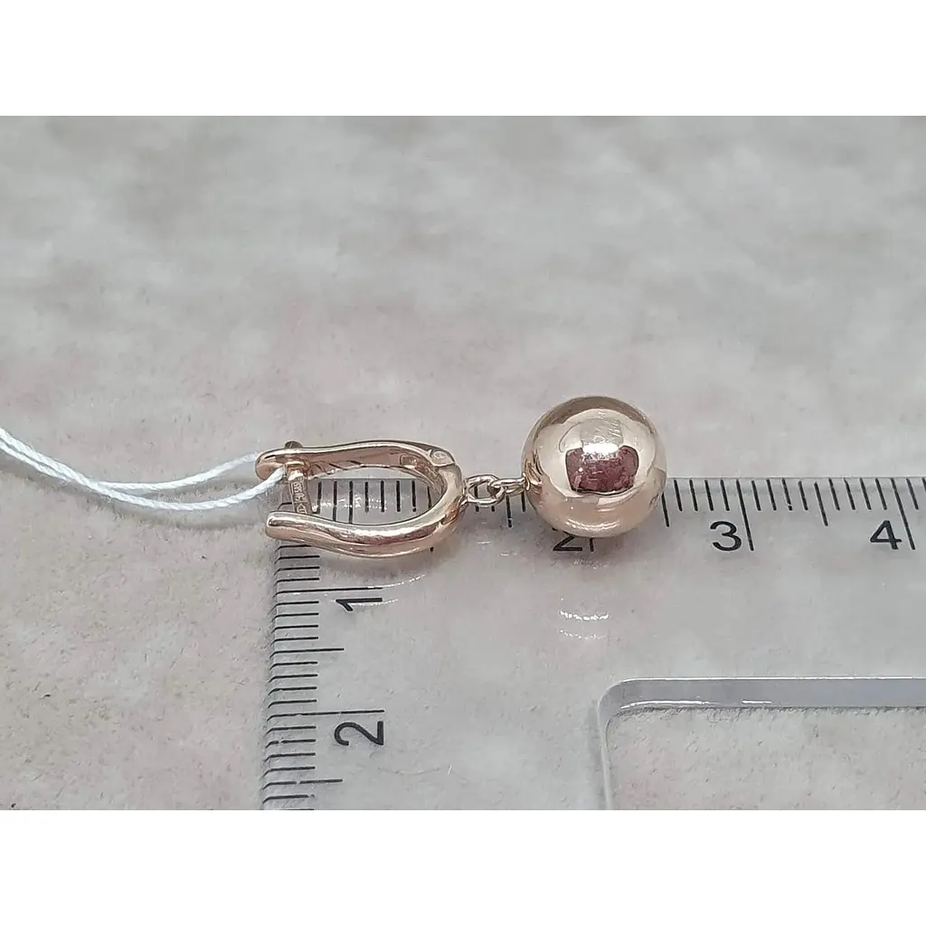 Золотые серьги-подвески Favoritum Шары. 210137_9 - фото 5