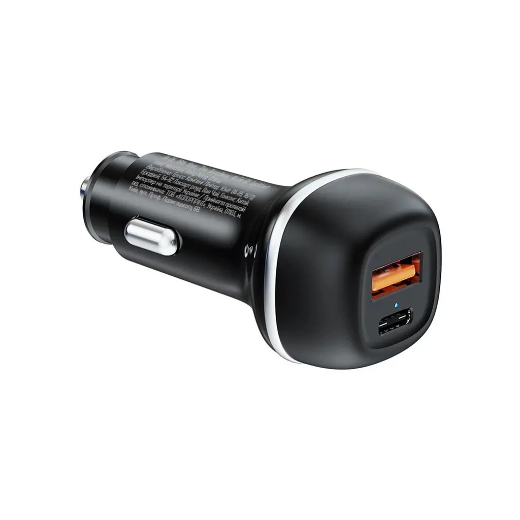 Зарядний пристрій ColorWay USB-C PD65W + USB QC3.0 car adapter (CW-CHA068PD-BK) - фото 3