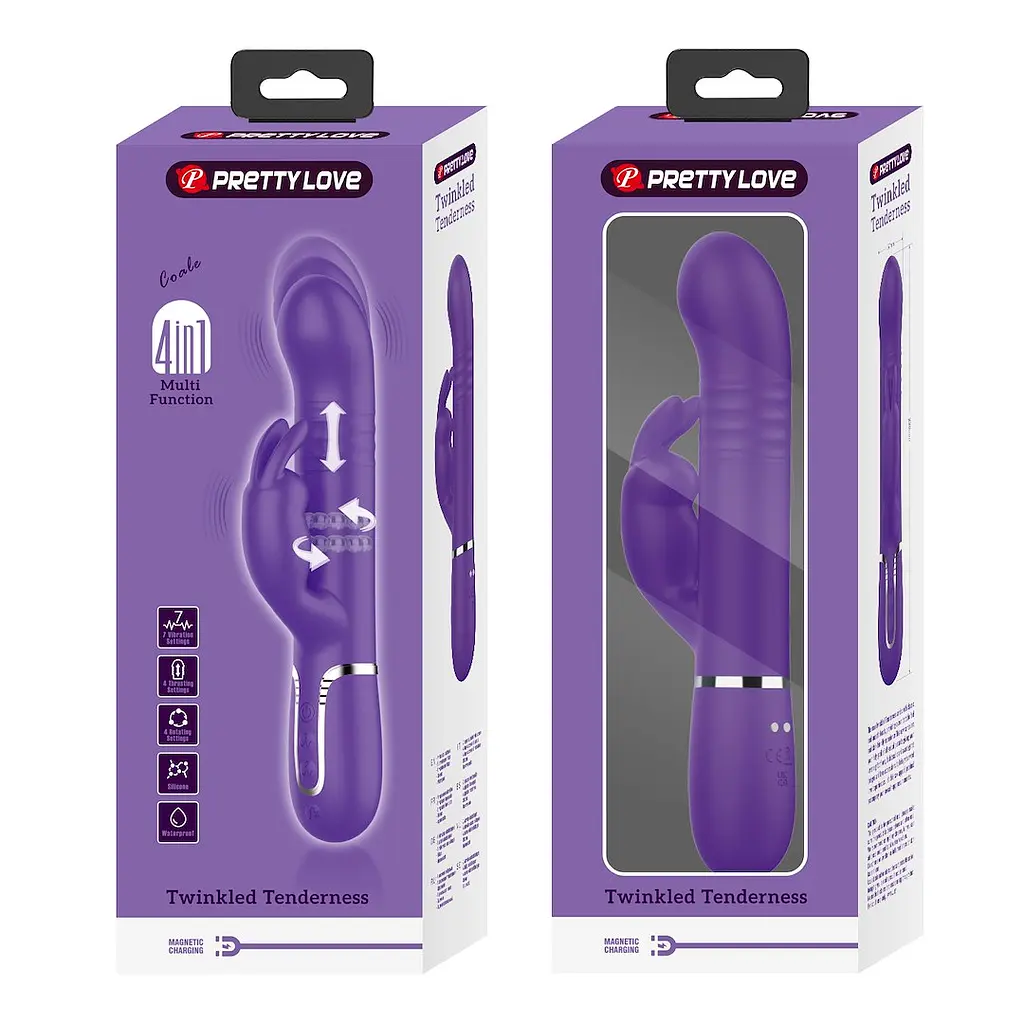 Вібратор-кролик Pretty Love Twinkled Tenderness Coale 22.6 см фіолетовий - фото 9