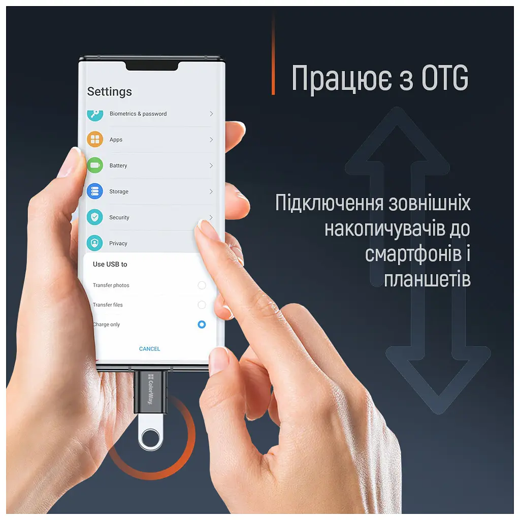 Перехідник OTG USB 3.2 AF to USB-C ColorWay (CW-AD-AC3) - фото 9