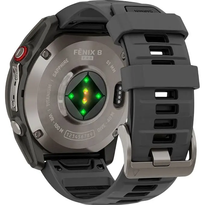 Смарт-годинник Garmin Fenix 8 Pro AMOLED Sapphire 51mm Carbon Gray DLC Titanium with Graphite/Black Silicone Band (010-03199-11) [145031] - фото 5