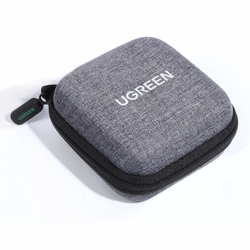 Футляр-органайзер для навушників і цифрових аксесуарів UGREEN LP128 для зберігання кабелів і зарядного пристрою кишеня з сітки на блискавці міцна блискавка з плавним ходом захист від стискання захист від ударів захист від бризок стійкість до подряпин м'які внутрішні шари сірий (70577)
