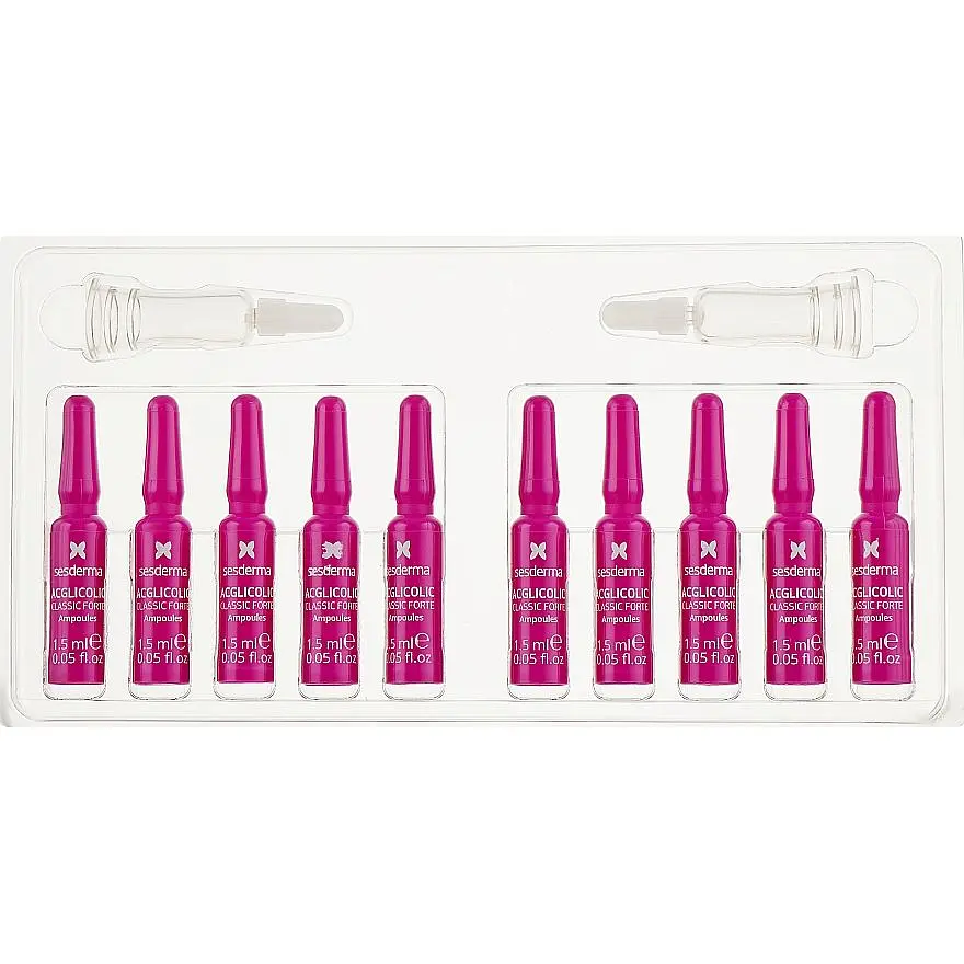 Антивозрастные ампулы для лица Sesderma Acglicolic Classic Forte Anti-aging Ampoules, 10x1,5 мл - фото 2