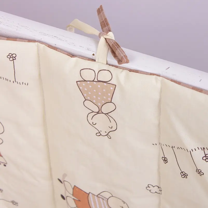 Захисний борт в ліжечко MirSon Kids Time 18-0009 Happy Hipos, бежевий - фото 4