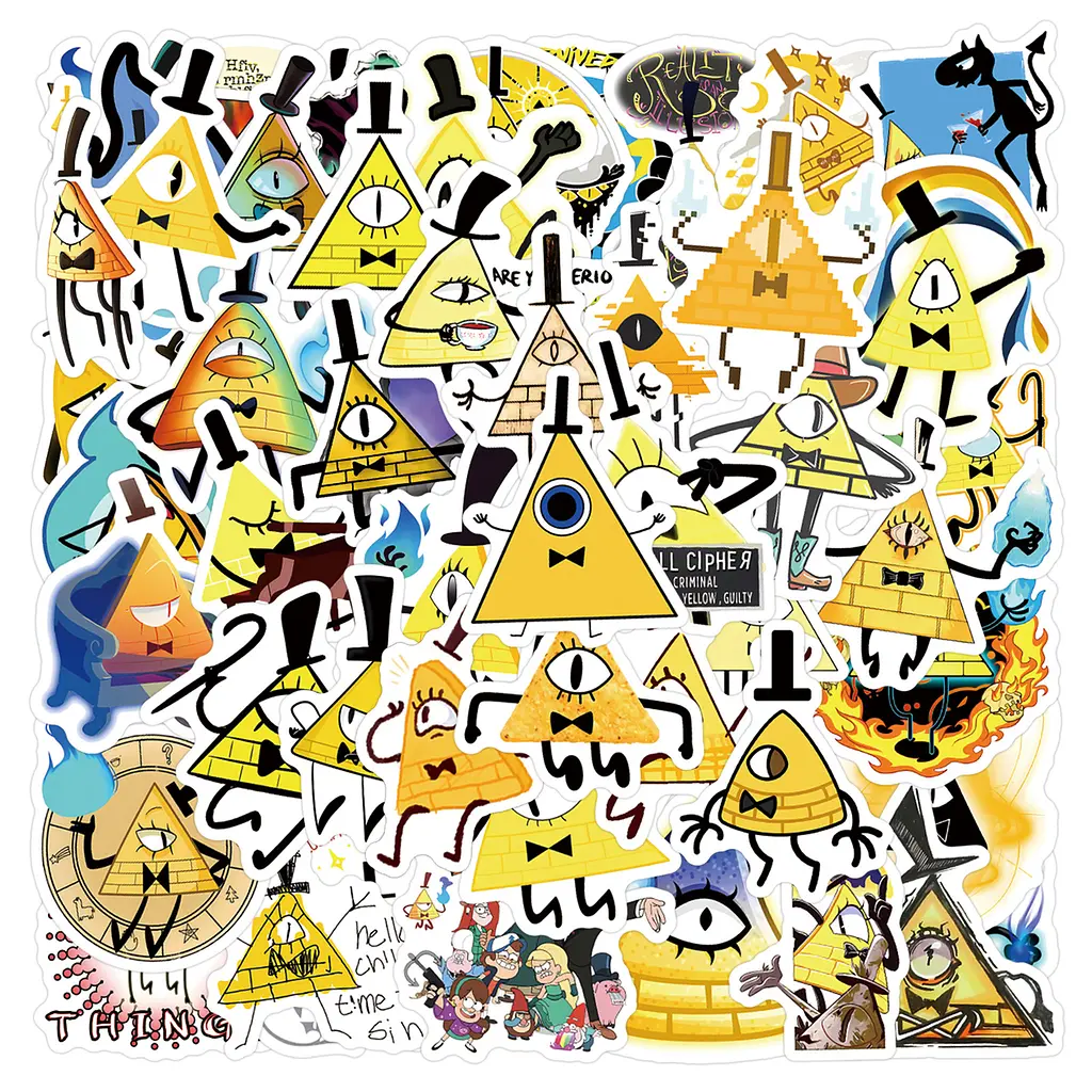 Стікерпак Білл Шифр Гравіті Фолз Набір наклейок GeekLand Bill Cipher Gravity Falls 60 штук - фото 3