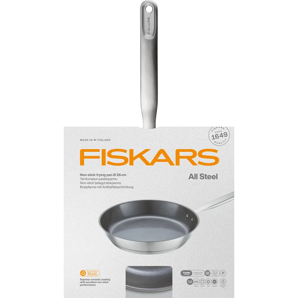 Сковорода Fiskars All Steel матова 26 см (1064744) - фото 3