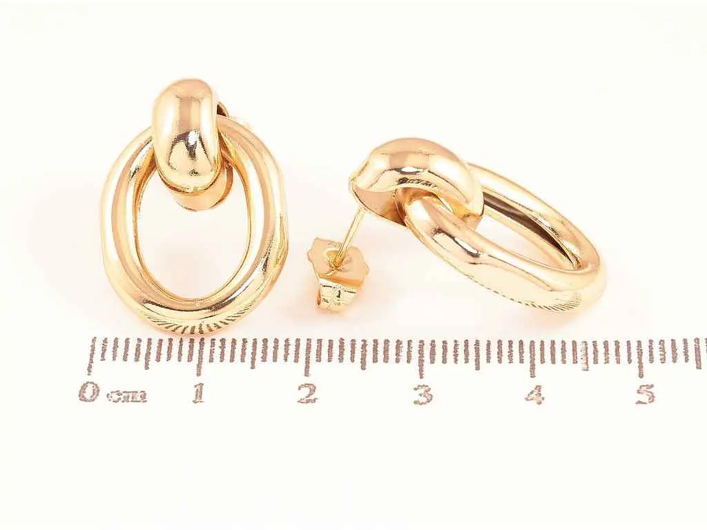 Сережки Xuping пусети позолота 18K "Декоративні кільця" 285900 - фото 2
