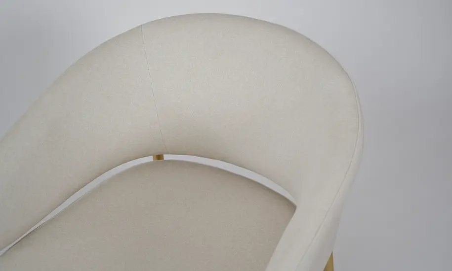 Стілець Мальта тканина айворі метал золоті ніжки - фото 8