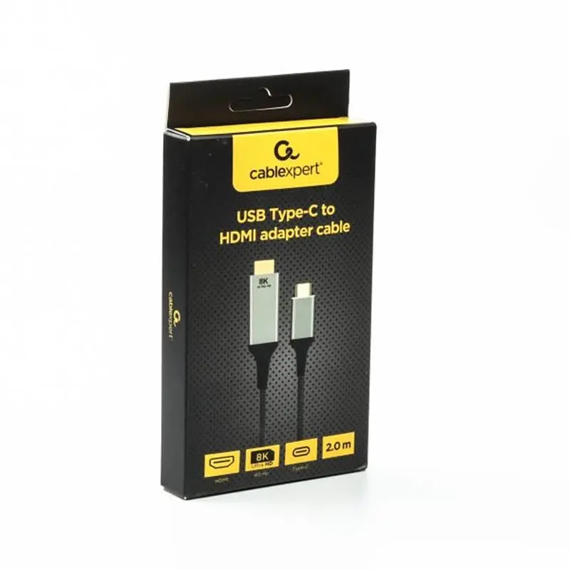 Кабель Cablexpert USB Type-C - HDMI (M/М), 2 м, черный (A-CM-HDMIM8K-2M) - фото 2